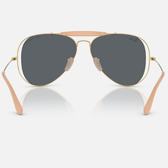Ray Ban Women Pilot Frame Polished Shiny Arista Gold Sunglasses
