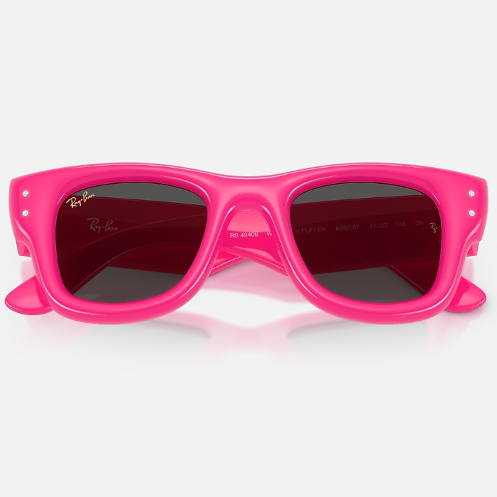 Ray Ban Women Square Frame Polished Pink Sunglasses