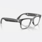 Ray Ban Men Square Frame Shiny Transparent Grey Sunglasses