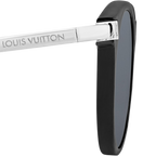 Louis Vuitton Men Round Frame Shiny Soft Black Sunglasses