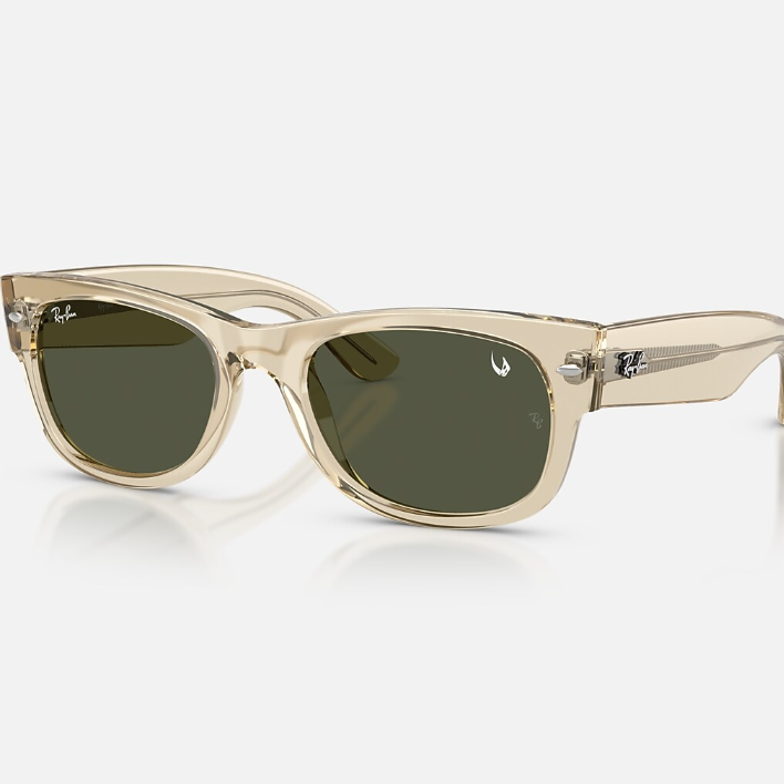 Ray Ban Men Square Frame Polished Beige Sunglasses