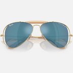 Ray Ban Women Pilot Frame Polished Shiny Arista Gold Sunglasses