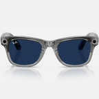 Ray Ban Men Square Frame Shiny Transparent Grey Sunglasses