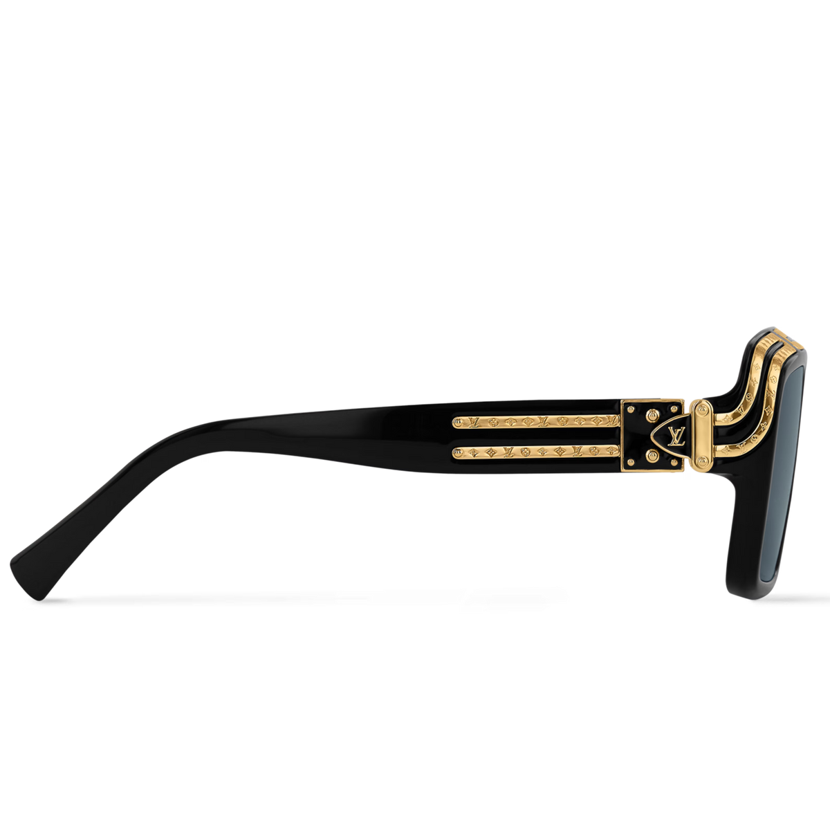 Louis Vuitton Men Pilot Frame Shiny Smoky Black Sunglasses