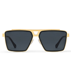 Louis Vuitton Men Square Frame Metallic Gold Sunglasses