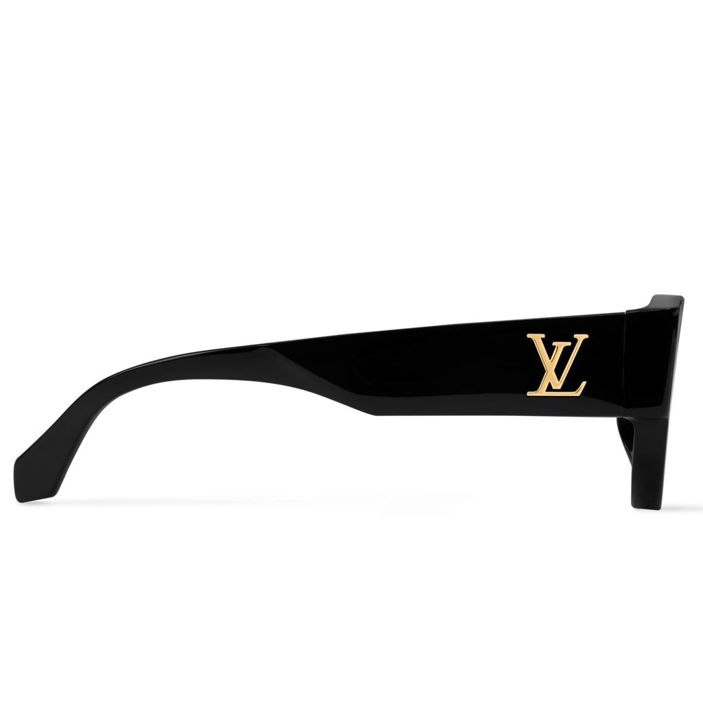 Louis Vuitton Men Round Frame Black Sunglasses