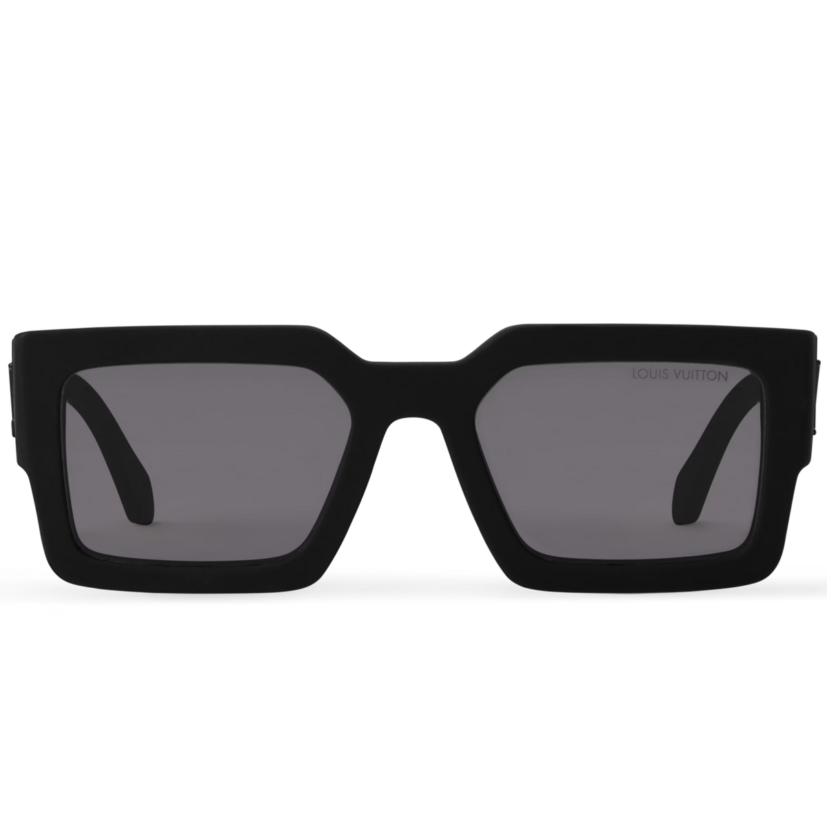 Louis Vuitton Men Square Frame Shiny Deep Black Sunglasses
