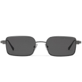 Louis Vuitton Men Square Frame Shiny Dusty Black Sunglasses