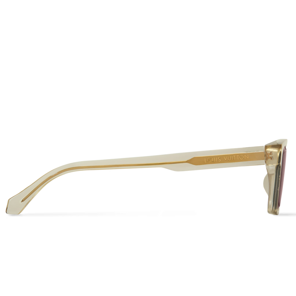 Louis Vuitton Men Sqaure Frame Crystal Camel Sunglasses