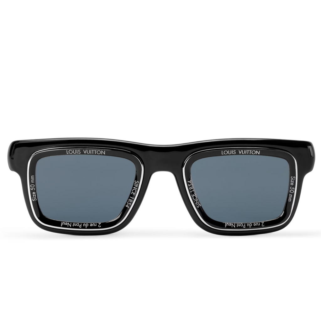 Louis Vuitton Men Square Frame Void Black Sunglasses