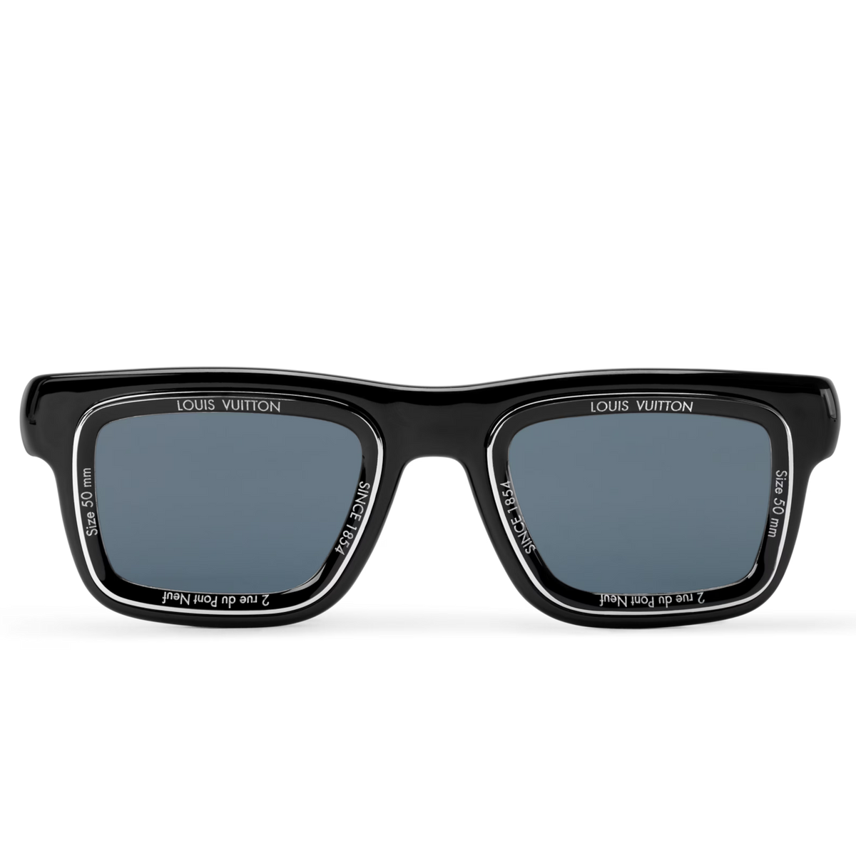 Louis Vuitton Men Square Frame Void Black Sunglasses