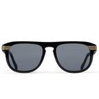 Louis Vuitton Men Round Sqaure Frame Deep Black Sunglasses