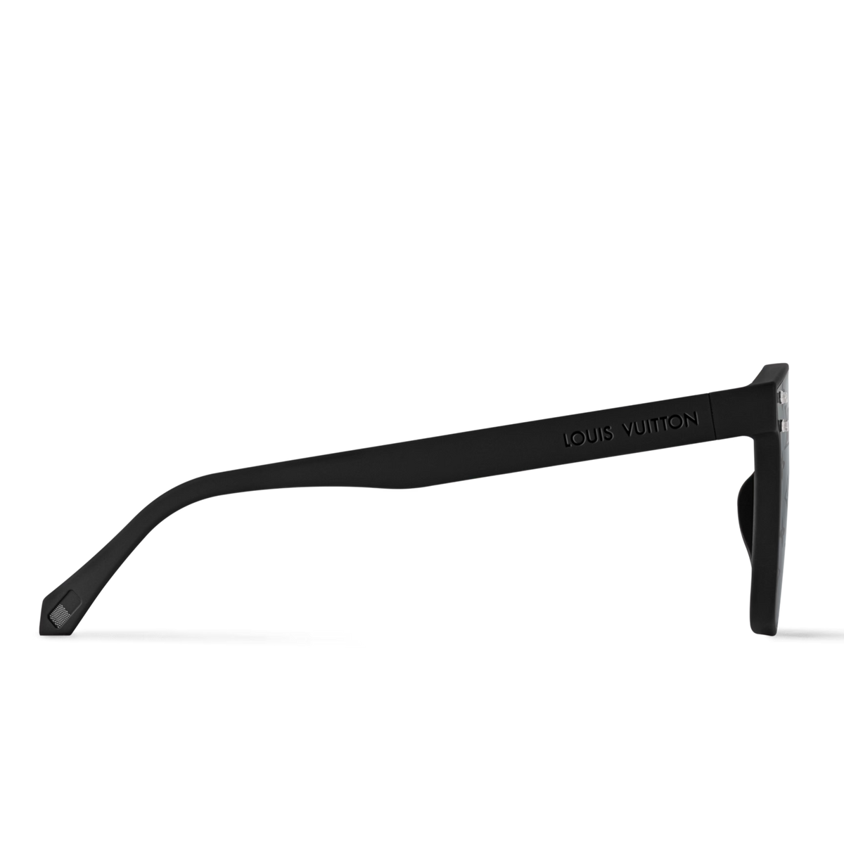 Louis Vuitton Men Square Frame Shiny Matte Black Sunglasses