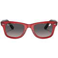 Ray Ban Men Square Frame Polished Transparent Red Sunglasses