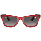 Ray Ban Men Square Frame Polished Transparent Red Sunglasses