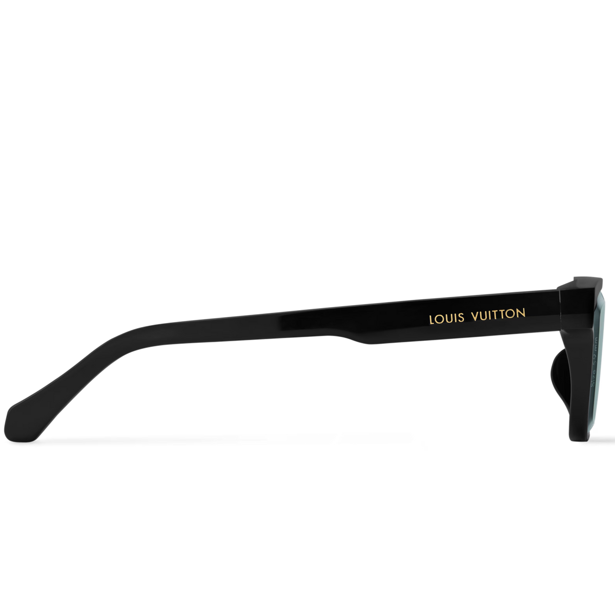 Louis Vuitton Men Sqaure Frame Shiny Ebony Black Sunglasses