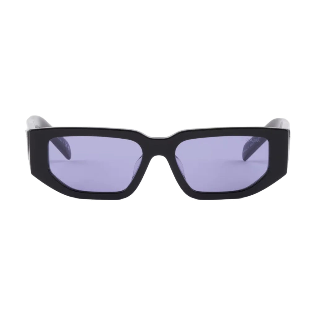 Prada Men Rctangular Frame Shiny Black Sunglasses