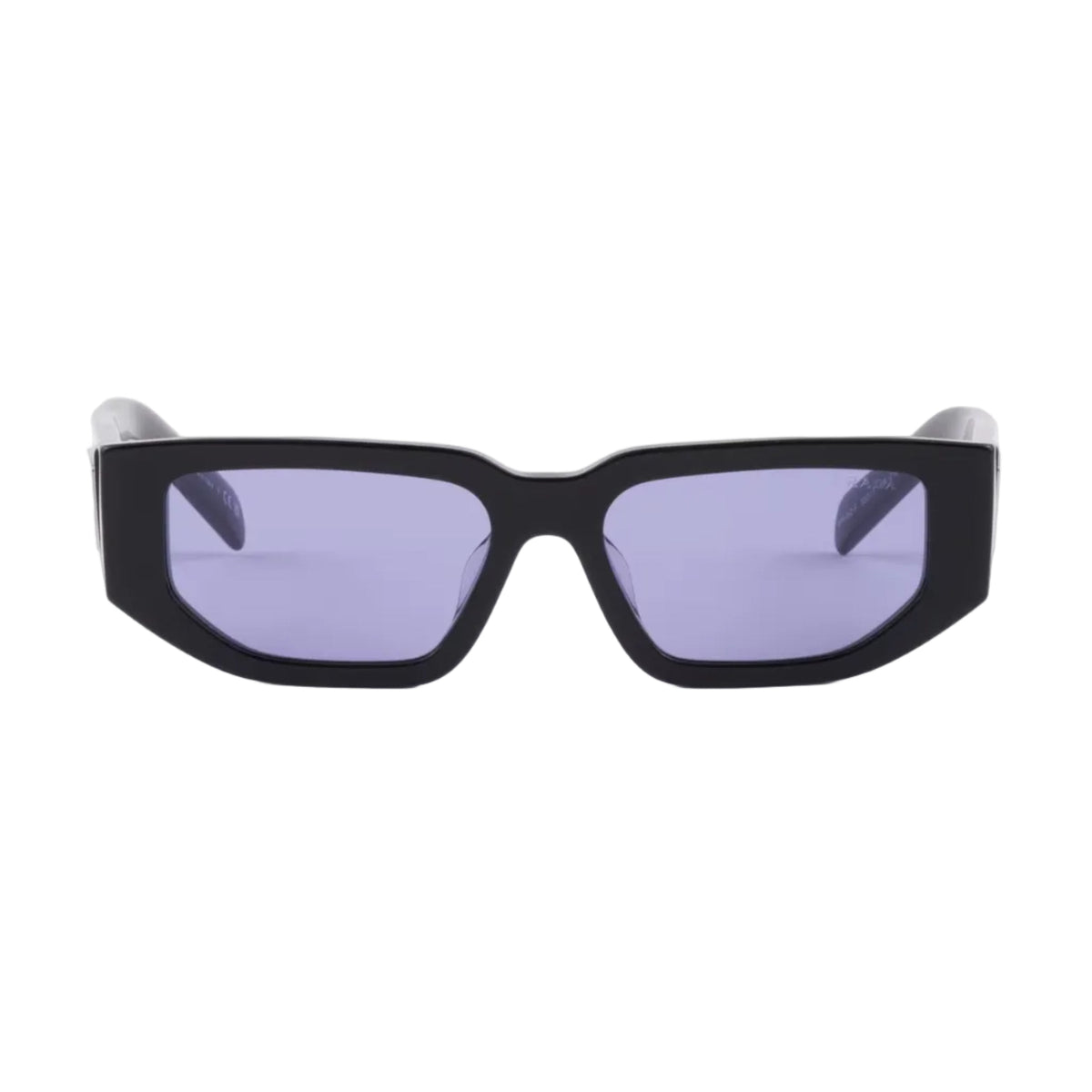 Prada Men Rctangular Frame Shiny Black Sunglasses