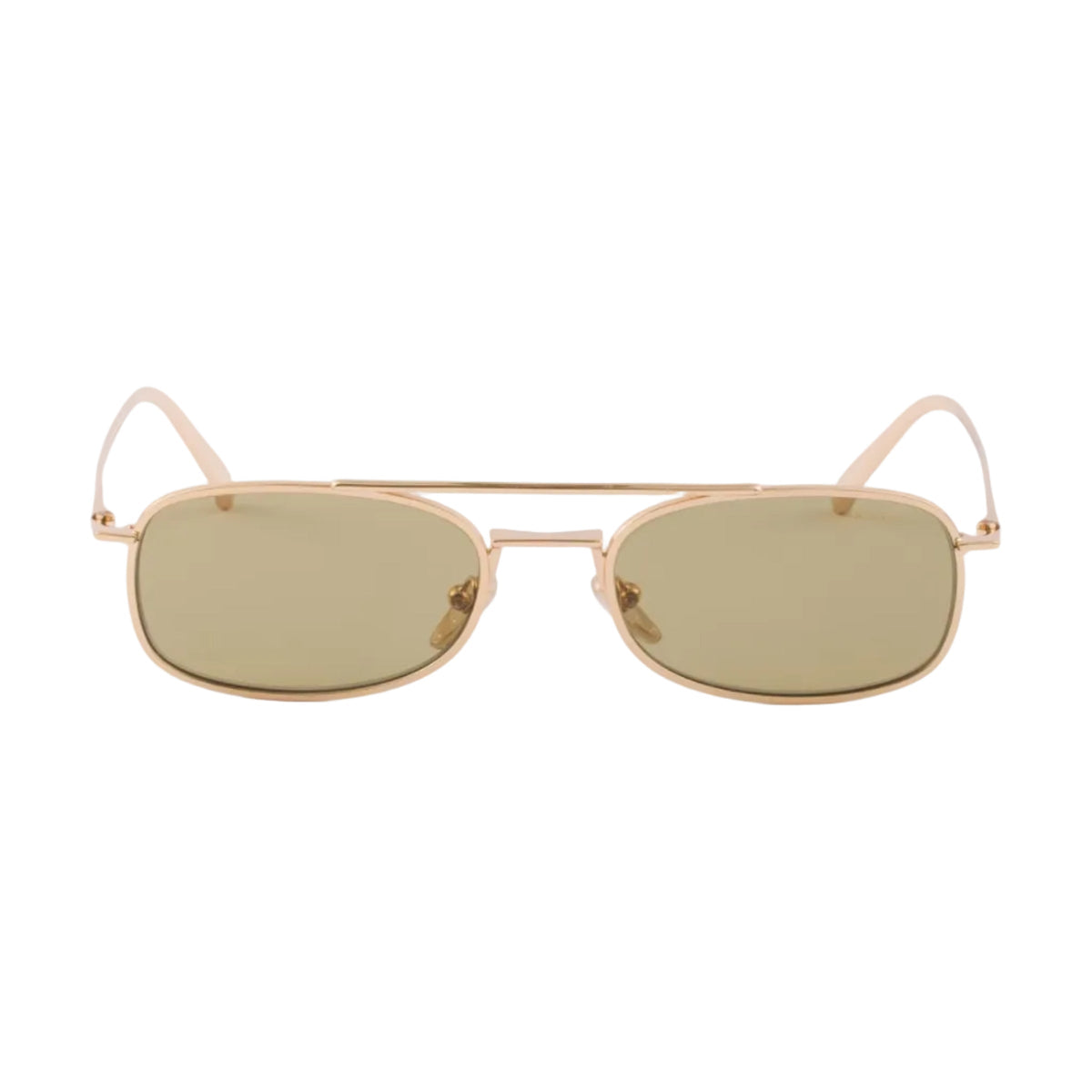 Prada Men Rctangular Frame Gold Sunglasses