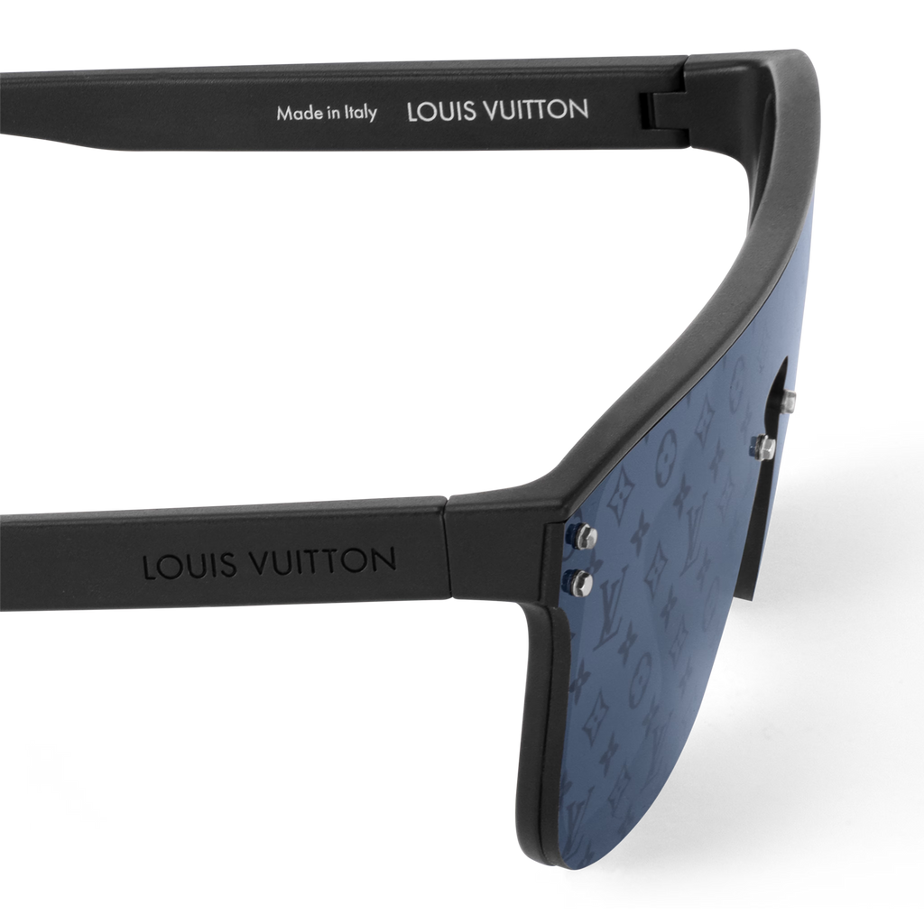Louis Vuitton Men Mask Frame Shiny Matte Black Sunglasses