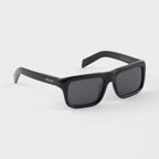 Prada Men Rectangular Frame Natural Black Sunglasses