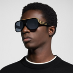 Louis Vuitton Men Pilot Frame Smoky Black Sunglasses