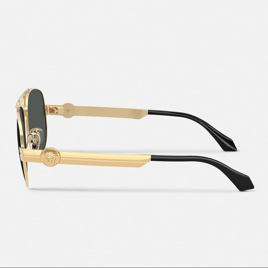 Versace Pilot Frame Shiny Metallic Gold Sunglasses