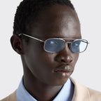 Prada Men Rctangular Frame Lead Gray Sunglasses