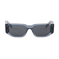 Prada Men Rctangular Frame Transparent Ocean Blue Sunglasses