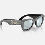 Ray Ban Men Square Frame Slate Black Sunglasses