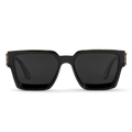 Louis Vuitton Men Square Frame Shiny Crow Black Sunglasses