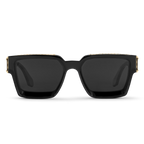 Louis Vuitton Men Square Frame Shiny Crow Black Sunglasses
