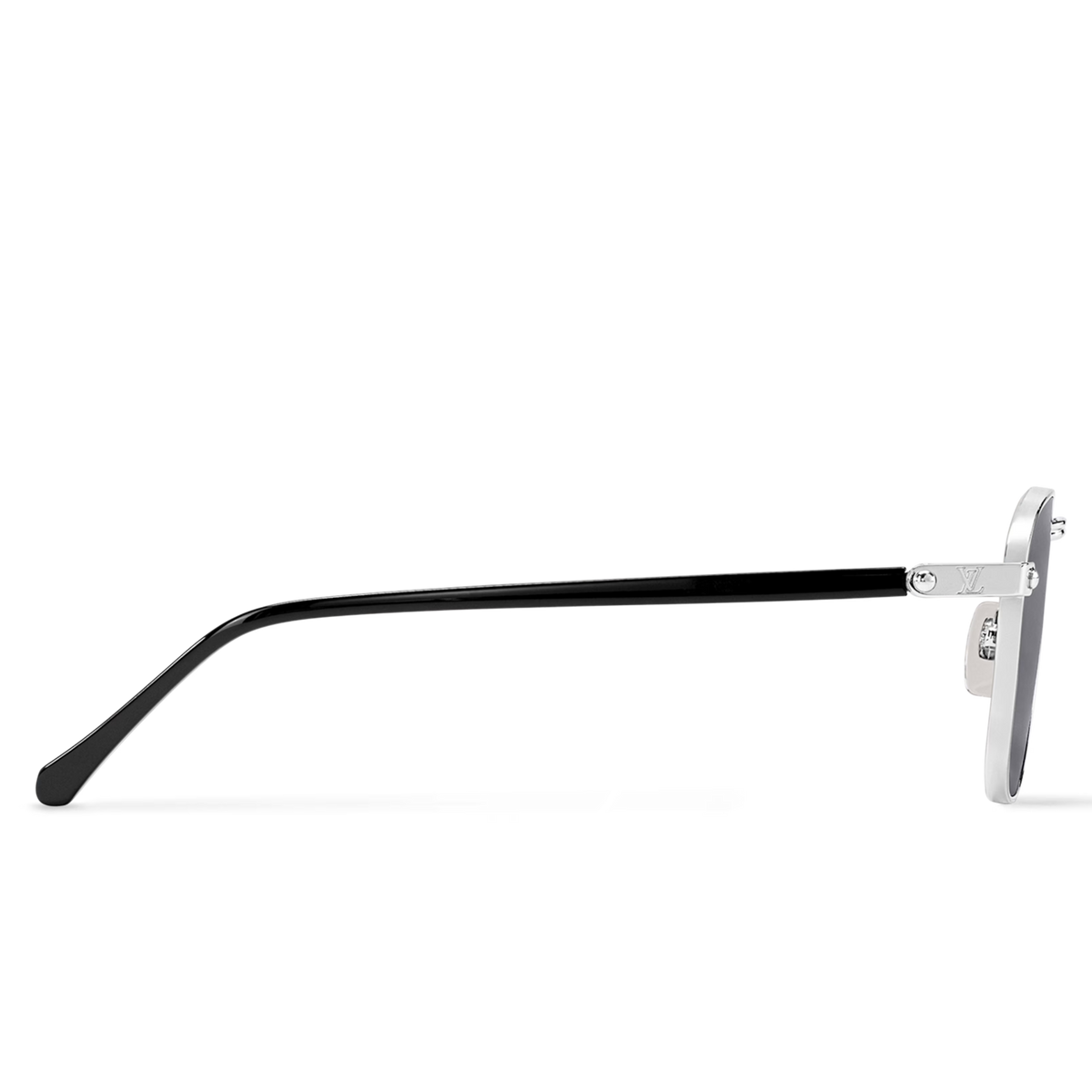 Louis Vuitton Men Sqaure Frame Shiny Silver Sunglasses