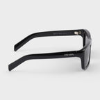 Prada Men Rectangular Frame Natural Black Sunglasses