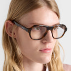 Prada Women Pilot Frame Tan Brown Sunglasses