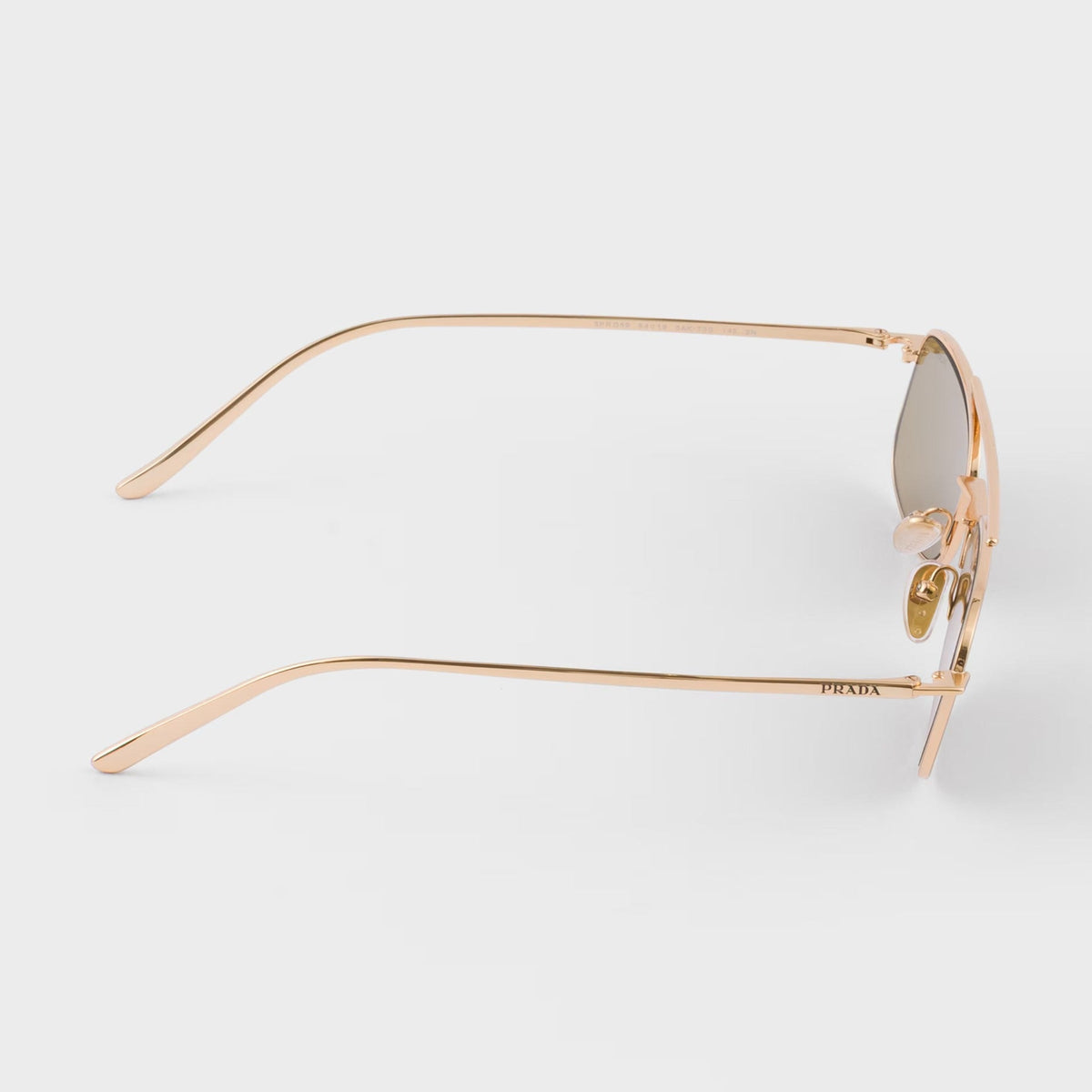 Prada Men Rctangular Frame Gold Sunglasses