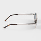 Prada Men Geometric Frame Silver Sunglasses