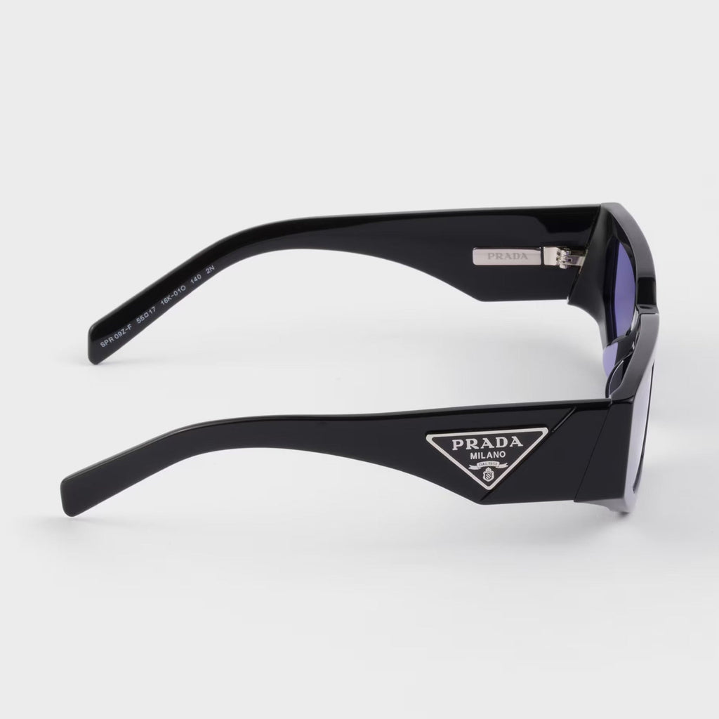 Prada Men Rctangular Frame Shiny Black Sunglasses