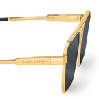 Louis Vuitton Men Square Frame Metallic Gold Sunglasses