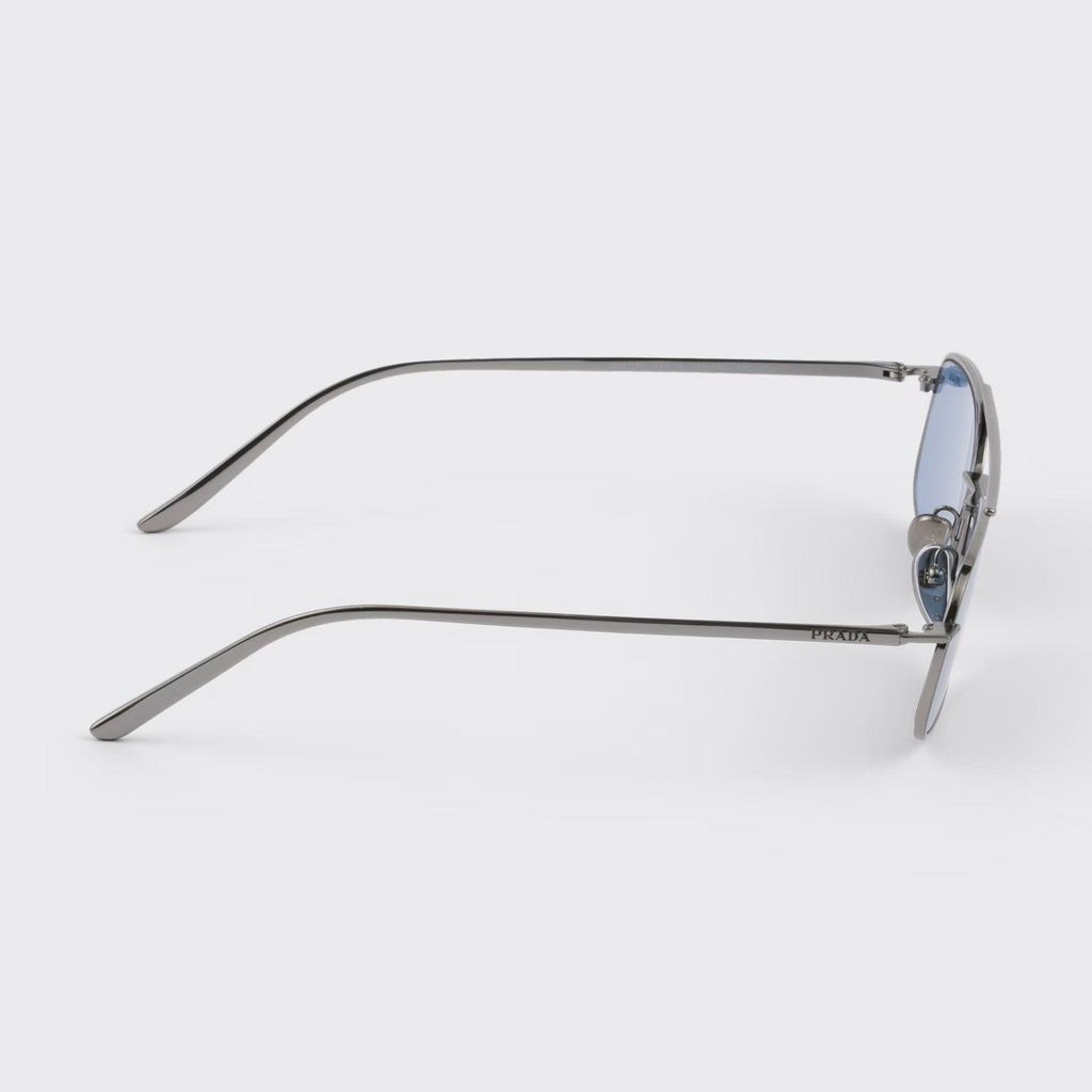 Prada Men Rctangular Frame Lead Gray Sunglasses