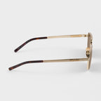Prada Men Rectangular Frame Brushed Gold Sunglasses