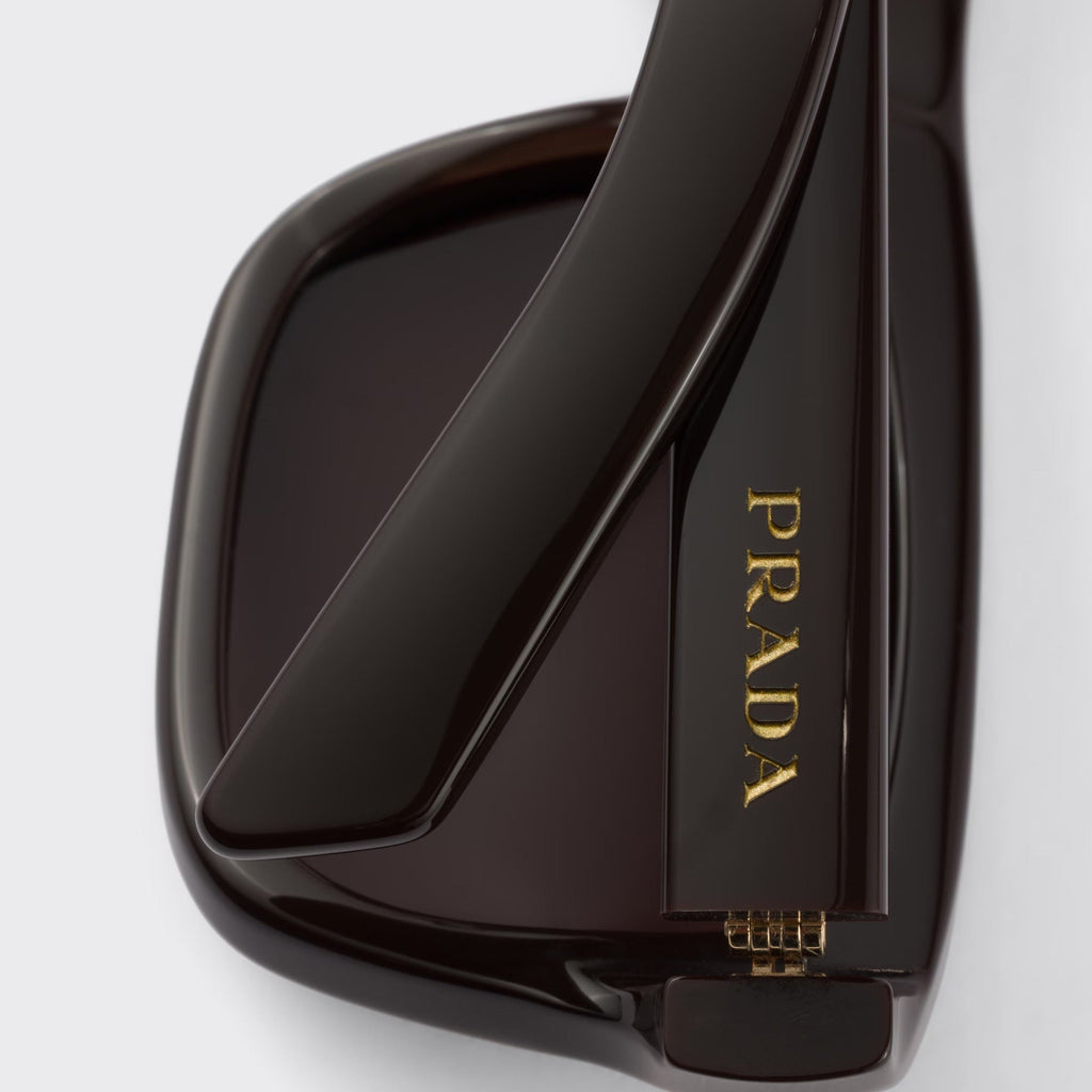 Prada Men Rectangular Frame Cigar Brown Sunglasses