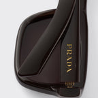 Prada Men Rectangular Frame Cigar Brown Sunglasses