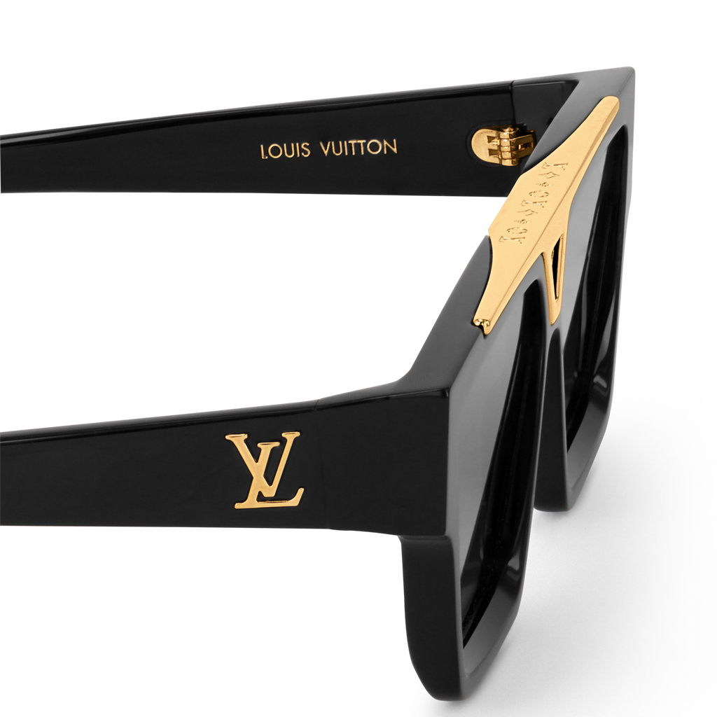 Louis Vuitton Men Square Frame Shiny Void Black Sunglasses
