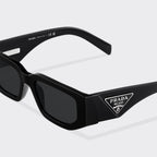 Prada Men Rctangular Frame Black Sunglasses