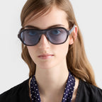 Prada Men Pilot Frame Iolite Horn Sunglasses