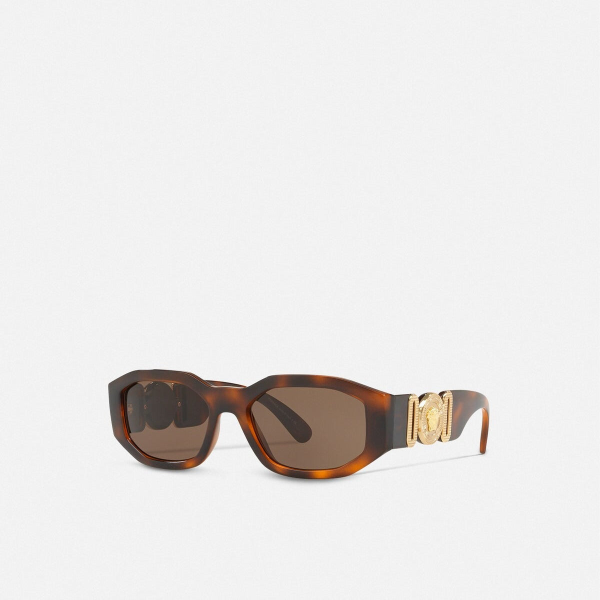 Versace Men Rectangular Frame Tortoise Sunglasses