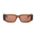 Prada Men Rctangular Frame Chocolate Brown Sunglasses