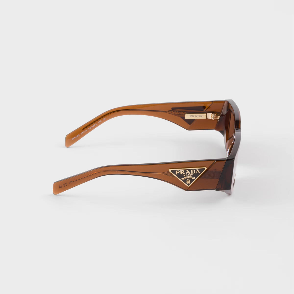 Prada Men Rctangular Frame Chocolate Brown Sunglasses