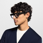 Louis Vuitton Men Sqaure Frame Shiny Ink Black Sunglasses